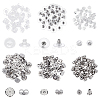 6 Styles 304 Stainless Steel & Silicone & 316 Surgical Stainless Steel Ear Nuts STAS-ME0001-01-1