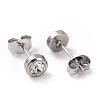 Rhinestone Column Stud Earrings EJEW-H357-04P-01-3