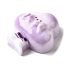 Lilac Cute Opaque Resin Cabochons RESI-L046-A03-2