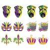 12Pcs 6 Style MARDI GRAS Carnival Double-Sided Transparent Acrylic Pendant SACR-CJ0001-67-1