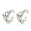 Brass Micro Pave Cubic Zirconia Cuff Earrings EJEW-C104-022P-1