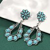 Alloy Synthetic Turquoise Dangle Stud Earrings EJEW-U053-12AS-2