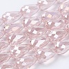 Electroplate Glass Beads Strands X-EGLA-D015-15x10mm-23-3