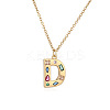 Brass Pave Colorful Cubic Zirconia Initial Pendant Necklaces for Women FS-WG02860-04-1