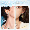 2 Pairs 2 Colors Teardrop Alloy Enamel Dangle Stud Earrings for Women EJEW-TA0001-49A-7