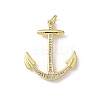 Brass Micro Pave Clear Cubic Zirconia Pendants KK-B141-24G-1