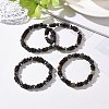 4Pcs Natural Crackle Agate & Indian Agate & Natural Agate & Synthetic Hematite and Coconut Beads Stretch Bracelets Set for Women Men BJEW-JB08937-2