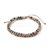 Natural Indian Agate Round Braided Bead Bracelets BJEW-JB09840-01-1