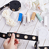 4 Yards Cotton Ribbons with Golden Tone Eyelet Rings OCOR-GF0002-89-6