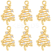 14Pcs Brass Micro Pave Cubic Zirconia Pendants KK-BBC0022-14-1