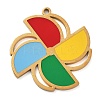 304 Stainless Steel Enamel Pendants STAS-M076-06G-1