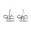Anti-Tarnish Rhodium Plated Rope Bowknot 999 Fine Silver Stud Earrings for Women LS-EJEW-S215-14P-2