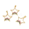 Brass Micro Pave Colorful Cubic Zirconia Pendants KK-G415-04G-1