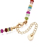 Rondelle Natural Agate & Pearl & Brass Beaded Necklaces for Women NJEW-T017-02G-3