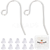 200Pcs Brass Earring Hooks with 200Pcs Plastic Ear Nuts FIND-BBC0015-81-1