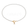 1Pc Brass Clear Cubic Zirconia Letter Pendant Necklaces NJEW-LP0001-32A-1