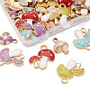 40Pcs 8 Colors Alloy Enamel Pendants ENAM-FW0001-03-2