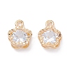 Alloy Clear Cubic Zirconia Charms ZIRC-A022-06G-1