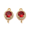Brass Pave Cubic Zirconia Connector Charms KK-D093-09G-01-1