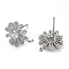 Brass Micro Pave Cubic Zirconia Studs Earring Findings KK-K364-09P-2