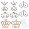 10Pcs 5 Style Alloy Rhinestone Cabochons ALRI-SC0001-18-1