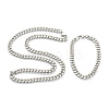 304 Stainless Steel Cuban Link Chain Bracelets & Necklaces Jewelry Sets SJEW-B019-03B-P-1