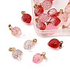 30Pcs 3 Colors Two Tone Transparent Spray Painted Glass Pendants GLAA-FP0001-27-4