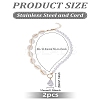 2Pcs Handmade Shell and Faux Pearl Choker Necklace for Women NJEW-LP0001-26-2