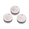 Tarnish Resistant 304 Stainless Steel Textured Pendants STAS-I098-01-12mm-P-3