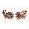 Brass Micro Pave Black Cubic Zirconia Lobster Claw Clasps ZIRC-I052-05RG-2