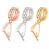 3Pcs 3 Colors Rhodium Plated Sterling Silver Ice Pick Pinch Bails STER-OC0001-02-1