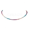 3.5MM Faceted Round Natural Rhodonite & Amethyst & Apatite & Sunstone & Ruby Beaded Necklaces NJEW-JN05973-2