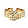 304 Stainless Steel Belt Buckle Shape Cuff Ring RJEW-T023-59G-1
