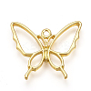 Rack Plating Alloy Open Back Bezel Pendants PALLOY-Q351-37G-FF-1