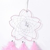 Handmade Flower Woven Net/Web with Feather Wall Hanging Decoration LS-HJEW-A001-03A-2