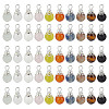 100Pcs 10 Styles Natural Mixed Gemstone Pendants PALLOY-GO00003-1