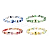 Glass & Resin Evil Eye Beaded Stretch Bracelet for Women BJEW-JB08599-1