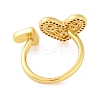 Brass Micro Pave Clear Cubic Zirconia Open Cuff Rings RJEW-U009-04B-G-3