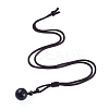 Natural Golden Sheen Obsidian Pendant Necklaces NJEW-P241-A01-2