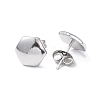 Non-Tarnish 304 Stainless Steel Hexagon Stud Earrings for Women EJEW-I285-04B-P-2