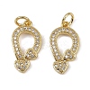 Brass Micro Pave Cubic Zirconia Pendants KK-I358-058B-G-1