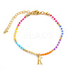 Brass Letter Charm Bracelets FM8278-11-1
