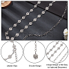 1Pc Iron Rhinestone Sparkling Flower Link Chains Belt with Alloy Cable Chains AJEW-FG0003-49-5