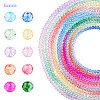 10Strands 10 Colors Transparent Painted Glass Beads Strands DGLA-YW0001-39B-1
