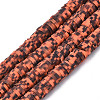 Handmade Polymer Clay Beads Strands CLAY-R089-6mm-160-1