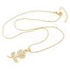 Brass Micro Pave Clear Cubic Zirconia Pendant Necklaces for Women LS-NJEW-M084-02G-01-2