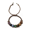6.5mm Round Gemstone Braided Bead Chakra Bracelets BJEW-K225-02-1