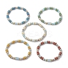 Natural Lava Rock & Synthetic Aqua Terra Jasper & Natural Aquamarine Beads Strethch Bracelets BJEW-JB11666-2