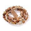 3Pcs Natural Picture Jasper Bead Bracelet  Sets for Men PW-WG3CBCD-04-1