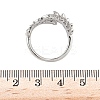 Brass Micro Pave Cubic Zirconia Cuff Rings for Women RJEW-D322-05P-5